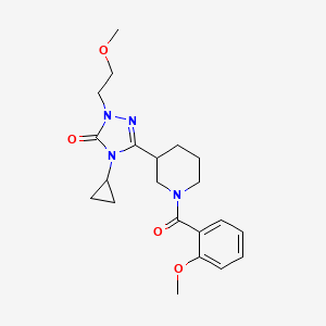molecular formula C21H28N4O4 B2852155 4-cyclopropyl-3-(1-(2-methoxybenzoyl)piperidin-3-yl)-1-(2-methoxyethyl)-1H-1,2,4-triazol-5(4H)-one CAS No. 2176152-07-9