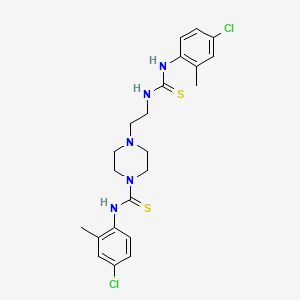 N-(4-chloro-2-methylphenyl)-4-[2-[(4-chloro-2-methylphenyl)carbamothioylamino]ethyl]piperazine-1-carbothioamide