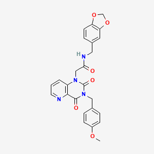 molecular formula C25H22N4O6 B2852157 N-(1,3-benzodioxol-5-ylmethyl)-2-[3-(4-methoxybenzyl)-2,4-dioxo-3,4-dihydropyrido[3,2-d]pyrimidin-1(2H)-yl]acetamide CAS No. 923194-09-6