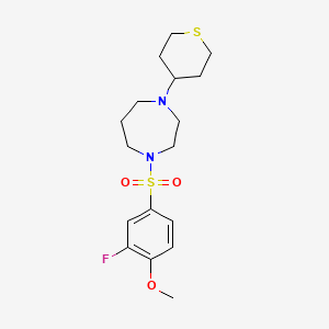1-((3-fluoro-4-methoxyphenyl)sulfonyl)-4-(tetrahydro-2H-thiopyran-4-yl)-1,4-diazepane