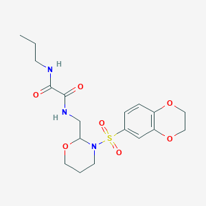 N1-((3-((2,3-dihydrobenzo[b][1,4]dioxin-6-yl)sulfonyl)-1,3-oxazinan-2-yl)methyl)-N2-propyloxalamide