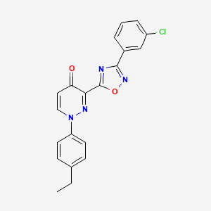 molecular formula C20H15ClN4O2 B2852173 N-(2-fluorobenzyl)-2-(6-pyrrolidin-1-ylpyridin-3-yl)-1,3-thiazole-4-carboxamide CAS No. 1251691-07-2