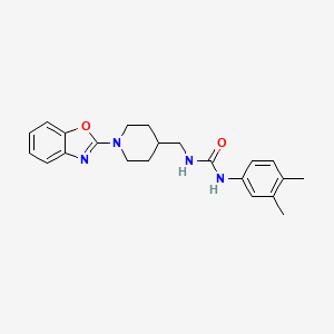 molecular formula C22H26N4O2 B2852181 1-((1-(苯并[d]恶唑-2-基)哌啶-4-基)甲基)-3-(3,4-二甲基苯基)脲 CAS No. 1797257-97-6