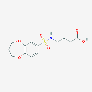 molecular formula C13H17NO6S B2852184 4-(3,4-dihydro-2H-1,5-benzodioxepine-7-sulfonamido)butanoic acid CAS No. 781626-94-6