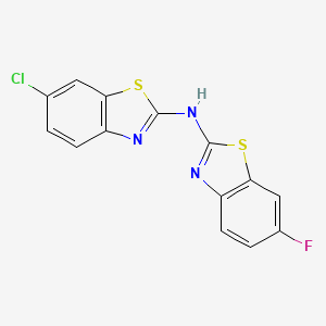 molecular formula C14H7ClFN3S2 B2852191 6-chloro-N-(6-fluorobenzo[d]thiazol-2-yl)benzo[d]thiazol-2-amine CAS No. 862976-03-2
