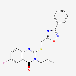 6-fluoro-2-(((3-phenyl-1,2,4-oxadiazol-5-yl)methyl)thio)-3-propylquinazolin-4(3H)-one