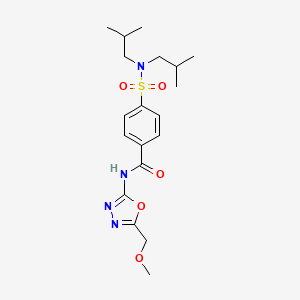 molecular formula C19H28N4O5S B2852224 4-(N,N-diisobutylsulfamoyl)-N-(5-(methoxymethyl)-1,3,4-oxadiazol-2-yl)benzamide CAS No. 850936-23-1