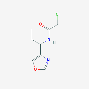 molecular formula C8H11ClN2O2 B2852226 2-Chloro-N-[1-(1,3-oxazol-4-yl)propyl]acetamide CAS No. 2411218-35-2