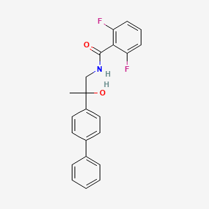 molecular formula C22H19F2NO2 B2852231 N-(2-([1,1'-biphenyl]-4-yl)-2-hydroxypropyl)-2,6-difluorobenzamide CAS No. 1396883-79-6