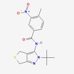 molecular formula C17H20N4O3S B2852235 N-(2-(tert-butyl)-4,6-dihydro-2H-thieno[3,4-c]pyrazol-3-yl)-4-methyl-3-nitrobenzamide CAS No. 391866-59-4