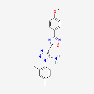 molecular formula C19H18N6O2 B2852240 3-(2,4-Dimethylphenyl)-5-[3-(4-methoxyphenyl)-1,2,4-oxadiazol-5-yl]triazol-4-amine CAS No. 892746-51-9