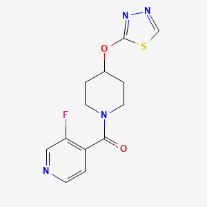 molecular formula C13H13FN4O2S B2852251 (4-((1,3,4-Thiadiazol-2-yl)oxy)piperidin-1-yl)(3-fluoropyridin-4-yl)methanone CAS No. 2189500-07-8