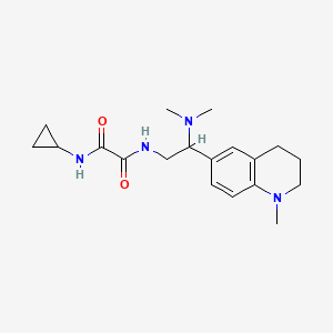 molecular formula C19H28N4O2 B2852252 N1-cyclopropyl-N2-(2-(dimethylamino)-2-(1-methyl-1,2,3,4-tetrahydroquinolin-6-yl)ethyl)oxalamide CAS No. 922119-31-1