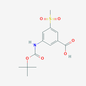molecular formula C13H17NO6S B2852258 3-Tert-butoxycarbonylamino-5-(methylsulfonyl)-benzoic acid CAS No. 1044271-98-8