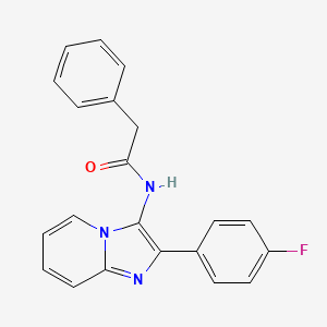 molecular formula C21H16FN3O B2852261 N-[2-(4-fluorophenyl)imidazo[1,2-a]pyridin-3-yl]-2-phenylacetamide CAS No. 850929-82-7