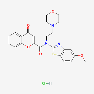 molecular formula C24H24ClN3O5S B2852264 N-(5-methoxybenzo[d]thiazol-2-yl)-N-(2-morpholinoethyl)-4-oxo-4H-chromene-2-carboxamide hydrochloride CAS No. 1216984-60-9