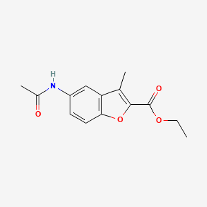 molecular formula C14H15NO4 B2852269 5-乙酰氨基-3-甲基苯并呋喃-2-甲酸乙酯 CAS No. 99252-61-6