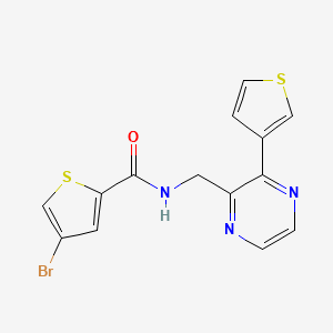 molecular formula C14H10BrN3OS2 B2852271 4-bromo-N-((3-(thiophen-3-yl)pyrazin-2-yl)methyl)thiophene-2-carboxamide CAS No. 2034498-21-8