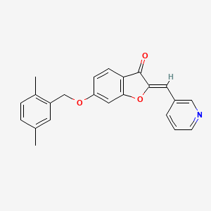 molecular formula C23H19NO3 B2852273 (2Z)-6-[(2,5-dimethylbenzyl)oxy]-2-(pyridin-3-ylmethylidene)-1-benzofuran-3(2H)-one CAS No. 620549-13-5