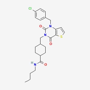 N-butyl-4-((1-(4-chlorobenzyl)-2,4-dioxo-1,2-dihydrothieno[3,2-d]pyrimidin-3(4H)-yl)methyl)cyclohexanecarboxamide
