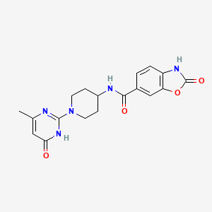 N-(1-(4-methyl-6-oxo-1,6-dihydropyrimidin-2-yl)piperidin-4-yl)-2-oxo-2,3-dihydrobenzo[d]oxazole-6-carboxamide