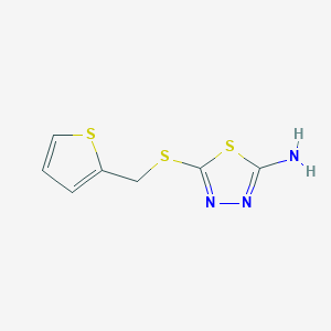 molecular formula C7H7N3S3 B2852285 5-[(噻吩-2-基甲基)硫代]-1,3,4-噻二唑-2-胺 CAS No. 852933-95-0