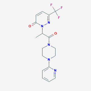 2-[1-Oxo-1-(4-pyridin-2-ylpiperazin-1-yl)propan-2-yl]-6-(trifluoromethyl)pyridazin-3-one