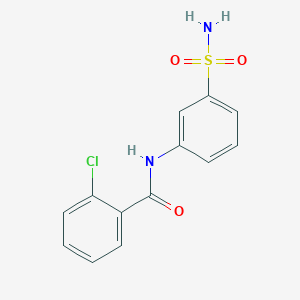 molecular formula C13H11ClN2O3S B2852292 2-chloro-N-(3-sulfamoylphenyl)benzamide CAS No. 303126-57-0