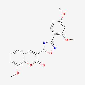 molecular formula C20H16N2O6 B2852294 3-[3-(2,4-dimethoxyphenyl)-1,2,4-oxadiazol-5-yl]-8-methoxy-2H-chromen-2-one CAS No. 950283-30-4
