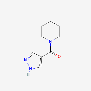 molecular formula C9H13N3O B2852299 piperidin-1-yl(1H-pyrazol-4-yl)methanone CAS No. 1155960-77-2