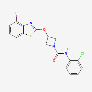molecular formula C17H13ClFN3O2S B2852324 N-(2-chlorophenyl)-3-((4-fluorobenzo[d]thiazol-2-yl)oxy)azetidine-1-carboxamide CAS No. 1396874-32-0