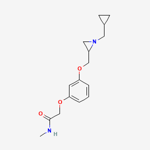 molecular formula C16H22N2O3 B2852351 2-[3-[[1-(Cyclopropylmethyl)aziridin-2-yl]methoxy]phenoxy]-N-methylacetamide CAS No. 2418714-75-5