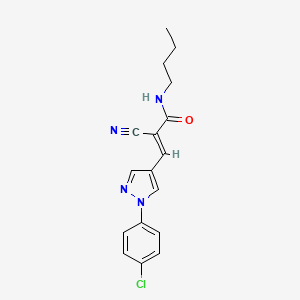 molecular formula C17H17ClN4O B2852356 (E)-N-butyl-3-[1-(4-chlorophenyl)pyrazol-4-yl]-2-cyanoprop-2-enamide CAS No. 1181484-57-0