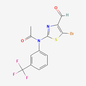 molecular formula C13H8BrF3N2O2S B2852364 N-(5-bromo-4-formyl-1,3-thiazol-2-yl)-N-[3-(trifluoromethyl)phenyl]acetamide CAS No. 790272-40-1