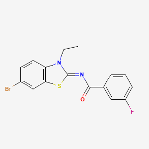 molecular formula C16H12BrFN2OS B2852366 (E)-N-(6-bromo-3-ethylbenzo[d]thiazol-2(3H)-ylidene)-3-fluorobenzamide CAS No. 865544-27-0