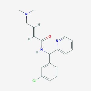 molecular formula C18H20ClN3O B2852370 (E)-N-[(3-Chlorophenyl)-pyridin-2-ylmethyl]-4-(dimethylamino)but-2-enamide CAS No. 2411333-14-5