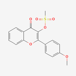molecular formula C17H14O6S B2852371 2-(4-甲氧基苯基)-4-氧代-4H-色满-3-基甲磺酸酯 CAS No. 331460-75-4