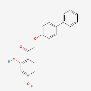 molecular formula C20H16O4 B2852373 1-(2,4-Dihydroxyphenyl)-2-(4-phenylphenoxy)ethan-1-one CAS No. 307545-84-2