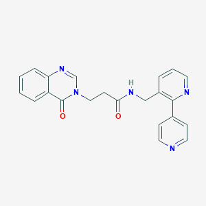 molecular formula C22H19N5O2 B2852374 N-([2,4'-bipyridin]-3-ylmethyl)-3-(4-oxoquinazolin-3(4H)-yl)propanamide CAS No. 2034432-71-6