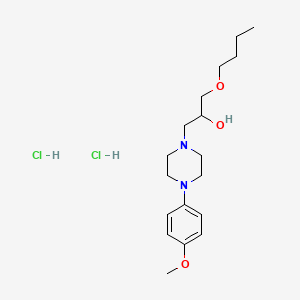 molecular formula C18H32Cl2N2O3 B2852382 1-Butoxy-3-(4-(4-methoxyphenyl)piperazin-1-yl)propan-2-ol dihydrochloride CAS No. 1216852-91-3