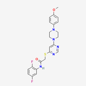 molecular formula C23H23F2N5O2S B2852427 N-(2,5-difluorophenyl)-2-((6-(4-(4-methoxyphenyl)piperazin-1-yl)pyrimidin-4-yl)thio)acetamide CAS No. 1251615-61-8