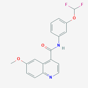 molecular formula C18H14F2N2O3 B2852429 N-[3-(difluoromethoxy)phenyl]-6-methoxyquinoline-4-carboxamide CAS No. 2415509-29-2