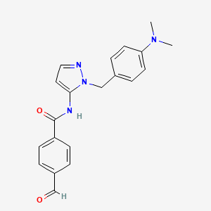 N-[2-[[4-(Dimethylamino)phenyl]methyl]pyrazol-3-yl]-4-formylbenzamide
