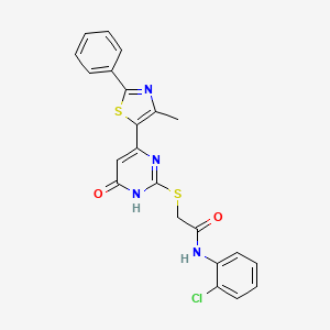N-(2-chlorophenyl)-2-((4-(4-methyl-2-phenylthiazol-5-yl)-6-oxo-1,6-dihydropyrimidin-2-yl)thio)acetamide