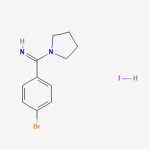 1-(4-Bromobenzenecarboximidoyl)pyrrolidine hydroiodide