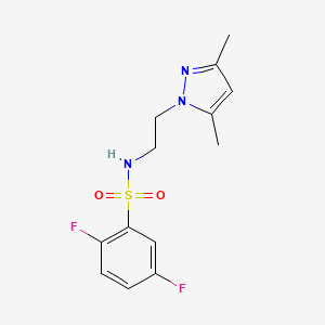 molecular formula C13H15F2N3O2S B2852460 N-(2-(3,5-二甲基-1H-吡唑-1-基)乙基)-2,5-二氟苯磺酰胺 CAS No. 1234999-62-2