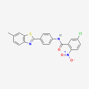 B2852473 5-chloro-N-[4-(6-methyl-1,3-benzothiazol-2-yl)phenyl]-2-nitrobenzamide CAS No. 330201-19-9