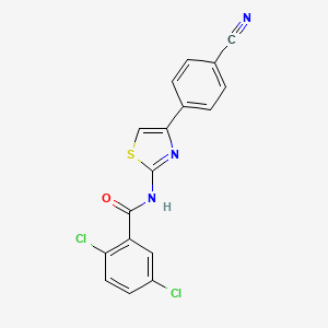 molecular formula C17H9Cl2N3OS B2852491 2,5-二氯-N-[4-(4-氰基苯基)-1,3-噻唑-2-基]苯甲酰胺 CAS No. 476282-16-3