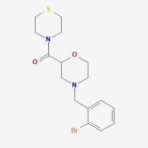molecular formula C16H21BrN2O2S B2852501 [4-[(2-Bromophenyl)methyl]morpholin-2-yl]-thiomorpholin-4-ylmethanone CAS No. 2415499-73-7