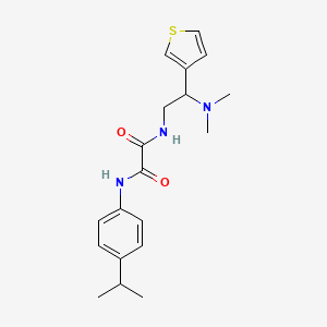 molecular formula C19H25N3O2S B2852502 N1-(2-(dimethylamino)-2-(thiophen-3-yl)ethyl)-N2-(4-isopropylphenyl)oxalamide CAS No. 946375-33-3